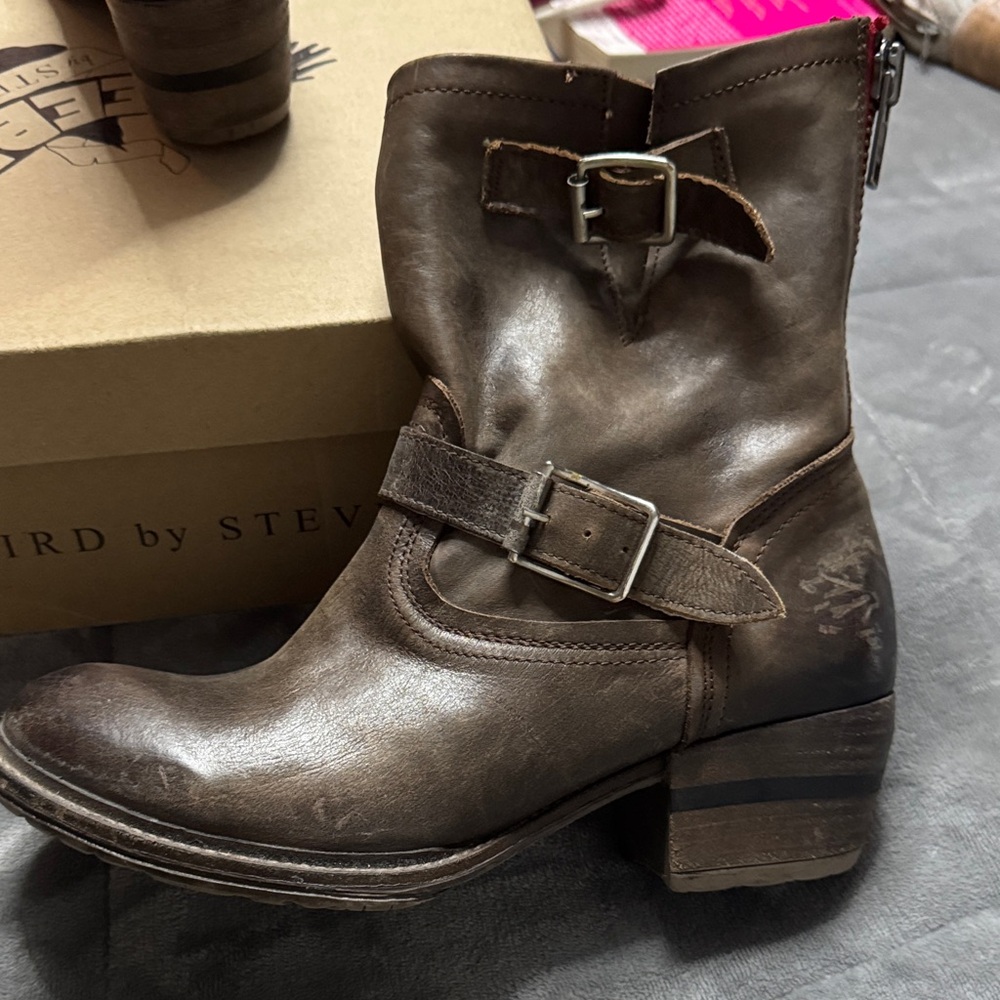 Freebird by Steven Chocolate Brown Moto Boots - Picture 2 of 10